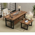 Robin Home Vivaldi Ab Ofis Büro Masa Takımı Masa + Sehpa Barok - Y: 73 cm D: 90 cm G: 80 cm - Ceviz