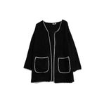 ROBİN Kadın Bomber Yaka Oversize Hırka, Siyah, ST