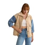 ROBİN Kadın Gömlek Yaka Uzun Hırka, Oversize Kalıp, Camel Taba, ST