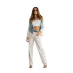 ROBİN Kadın Regular Fit Yüksek Bel Pantolon, Taş, 36 Beden