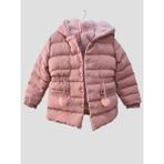 Robin Ponponlu Kız Mont - 9 - 10 Yaş - Pembe