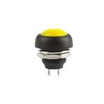 ROBİZ 12mm PBS-33B 2 Pin Push Buton Sarı ON OFF 1A 250V Mini Yuvarlak Su Geçirmez Anahtar Momentary