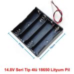 Robiz 18650 4lü Pil Kutusu Seri 4 Adet 14.8V Seri Lityum Lion Batarya Yuvası Mobil Güç Kaynağı Powerbank