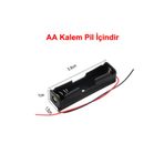 Robiz 1'li Aa Kalem Pil Kutusu Yuvası 1.5V Kablolu Kalem Pil Tutucu