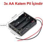 Robiz 3'lü Aa Kalem Pil Kutusu Yuvası 4.5V Kablolu Kalem Pil Tutucu