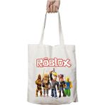 Roblox Tasarımlı Iki Taraf Kalıcı Yıkanabilir Okul Plaj Omuz Bez Çanta