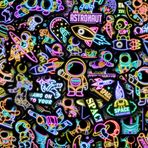 Robmoda 50 Adet Uzay Evren Temalı Neon Çıkartmalar Çocuklar, Yetişkinler için Su Geçirmez Vinil Astronot Su Şişesi Dizüstü Bilgisayar Çıkartmaları, Erkek Kız Kaykay Karalama Defteri Telefon Kılıfı Dekoratif