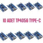 Robo Dünya TP4056 10 Adet Ters Akım Korumalı TP4056 18650 Type C Lityum Pil Şarj Devresi Type-C TP405610C