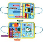 Robo Kids Montessori Keçe Eğitim Çantası Busy Board- Mavi 4 Sayfa