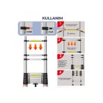 ROBO Paslanmaz Çelik Katlanır Merdiven 5.9 Metre