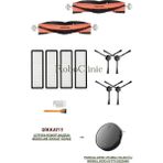Roboclinic Xiaomi Mi Vacuum Mop 2 Pro+(Plus) Robot Süpürge Uyumlu Yedek Ana Fırça, Yan Fırça, Hepa Filtre - 12 Parça