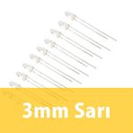 Robocombo 10 Adet 3 mm Şeffaf Sarı Diyot Led