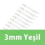 Robocombo 10 Adet 3 mm Şeffaf Yeşil Diyot Led