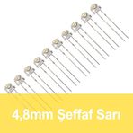 Robocombo 10 Adet 4.8 mm Şeffaf Sarı Mantar Led