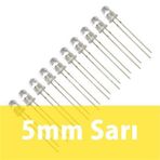 Robocombo 10 Adet 5 mm Şeffaf Sarı Diyot Led