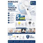 ROBOLOG 5 Başlıklı Şarjlı Elektrikli Temizlik Fırçası Bulaşık, Küvet, Lavabo, Mutfak Ve Banyo MG100
