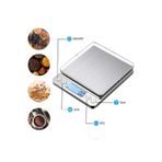 ROBOLOG Dijital Hassas Tartı 500gr/0.1gr, Mutfak Terazisi, Gümüş Renkli