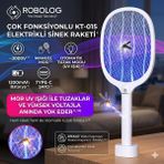 Robolog KT-015 Şarjlı Uv Işıklı Elektrikli Sivrisinek Öldürücü Raket Sinek Öldürücü Sineksavar Standlı - 500 gr