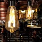 Robolog LED Lamp Rustik LED Ampul 2 Adet Dekoratif Aydınlatma E27 Duy Edison Armut Model Vıntage 4W Ledlamp - Sarı
