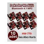RoboPazar 10-adet MP3 Bluetooth Dekoder Modülü HW-770 (Bluetooth 4.1)