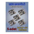 RoboPazar 5-adet Bluetooth 5.0 MP3 Dekoder Modülü VHM-314 (Type-C, Stereo, Kablosuz)