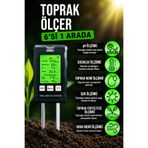 RoboPazar 6 in 1 Toprak pH Metre Nem Verimlilik Işık Şiddeti Ölçer 6 Parametre Ölçüm Cihazı