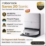 Roborock 36.000PA Emiş Gücüyle Yeni Saros 20 Sonic Beyaz Robot Süpürge
