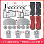 Roborock Saros 10/G30 Robot Süpürge Yedek Parça Seti Için 30 Adet Ana Yan Fırça Hepa Filtreleri Paspas Bezleri Toz Torbaları (Yurt Dışından) - 1 Adet