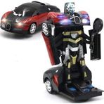 Robota Dönüşebilen Bugatti Araba Işıklı Sesli Müzikli Kendi Kendine Gezen Pilli Oyuncak 20 Cm.