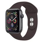Robotekno Apple Watch 1-2-3-4-5 Uyumlu Koyu Kahverengi 42-44 mm Silikon Kordon
