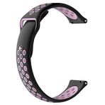 Robotekno Samsung Galaxy Watch Gear S3 Classic Frontier Silikon Kordon Spor Kayış Delikli 42mm-46mm (46mm, Siyah Pembe)