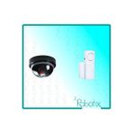 Robotix RB-SK04 Caydırıcı Dome Maket Kamera + RB-4444B Beyaz Kapı Pencere Alarmı Siyah
