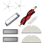 robotyedek Roborock S6/s6 Pure Uyumlu Yedek Fırça Hepa Filtre Mop Fırça Kapağı Seti-9 Parça