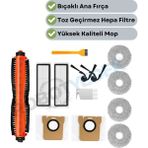 robotyedek Xiaomi Vacuum 5 & Vacuum 5 Pro Uyumlu Yedek Fırça Hepa Filtre Mop Toz Torba Seti-13 Parça