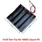 Roboyol Store 18650 4lü Pil Kutusu Seri 4 Adet 14.8V Seri Lityum Lion Batarya Yuvası Mobil Güç Kaynağı Powerbank