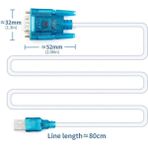 Roboyol Store Kablolu USB To RS232 Çevirici CH340 Entegre 1 Mbps Mavi Kablo ile Kolay Kullanım