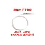 Roboyol Store PT100 Platinyum Isı Sıcaklık Sensörü 50CM Su Geçirmez -200C To 450C Metal Koruyucu Dalgıç Prob