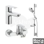 Roca A5D054FC0K Victoria Plus Lavabo + Banyo Bataryası ve Stella Sürgülü Duş Takımı Seti