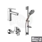 Roca Estreia Lavabo + Banyo Bataryası Ve Stella Sürgülü Duş Takımı Seti - Krom A5da57ec0k