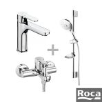 Roca L20 Lavabo + Banyo Bataryası Ve Aurea Sürgülü Duş Takımı Seti - Krom A5da509c0k