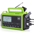 Rocam Dab/dab+/fm 5000 Mah Güneş Enerjili Dijital Acil Durum Radyosu - Yeşil