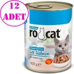 Rocat 12x400 gr Somonlu Yetişkin Konserve Kedi Maması