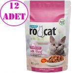 Rocat Biftekli 12x85 gr Yaş Kedi Maması