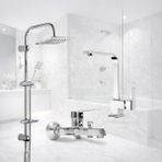 Roccia Armatür Krom Robot Krom Kare Lavabo Krom Kare Banyo Bataryası 3 Lü Set