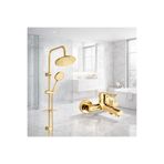 RocciArmatur Gold Tepe Duş Seti Duş Robotu Banyo Duş Bataryası Yağmurlama Duş Başlığı