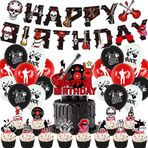 Rock and Roll doğum günü dekorasyonu, Doyomtoy balon rock müziği Happy Birthday Party dekorasyon Cupcake Topper, balon müzik doğum günü rock severler parti için 32 adet