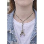 Rock Elektro Gitar Figürlü Gümüş Renk Unisex Uzun Kolye