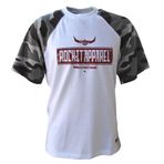 ROCK-IT Apparel Raglan Contrast tişört, kısa kollu, birinci sınıf, bisiklet yaka, erkekler için, %100 pamuk, vintage, bedenler, S-5XL, standart kesim, renk kamuflaj gri/beyaz, Beyaz/Kamuflaj Grisi, 3XL