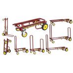 Rock-N-Roller R2RT-RD (Mikro) 8'i 1 Arada Katlanır Çoklu Araba/El Kamyonu/Dolly/Platform Arabası/26 "ila 39" Teleskopik Çerçeve/350 lbs. Yük Kapasitesi, Kırmızı
