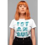 Rock & Roll 1M1BW063AB İstanbul Harfler Beyaz Kısa Kollu Kadın T-Shirt